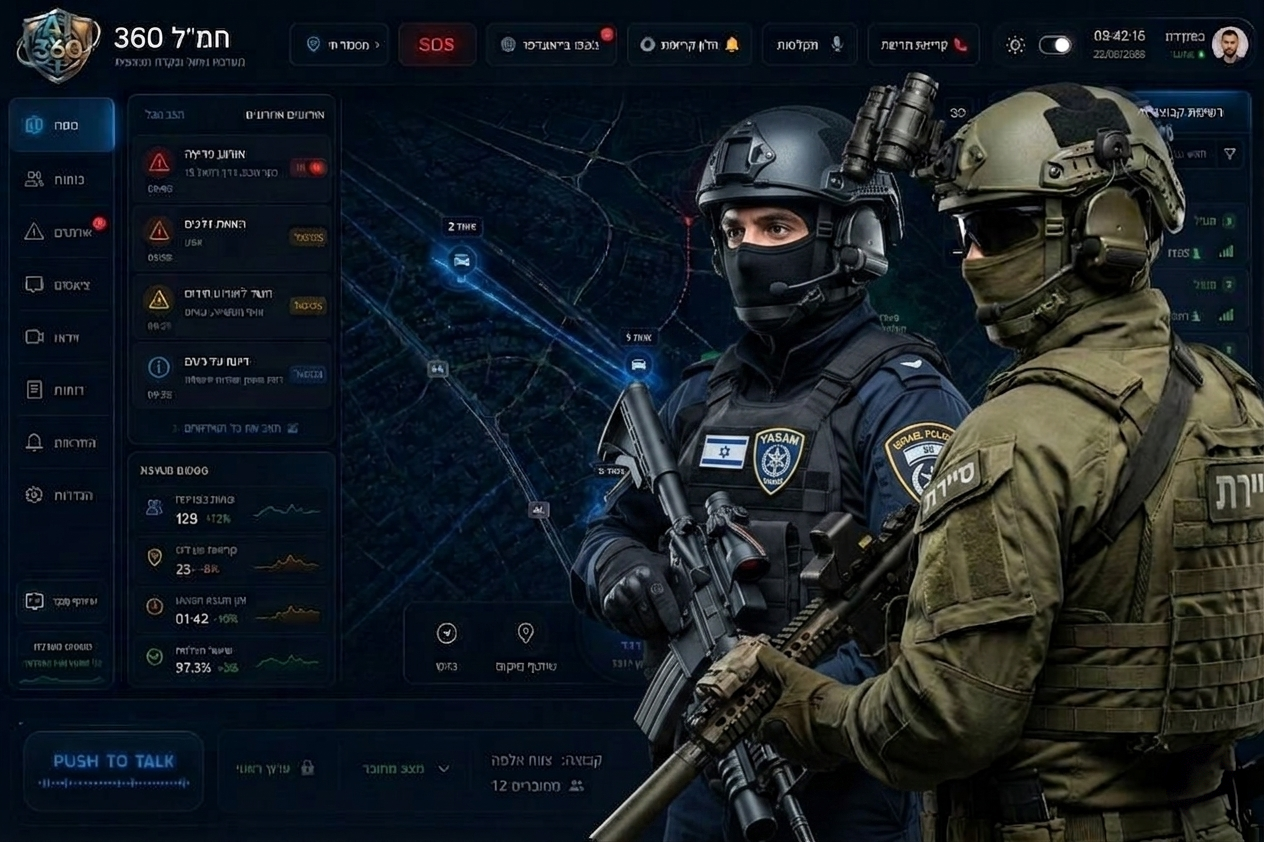 חמ״ל 360 Ai — מערכת שו״ב לאומית: מפה חיה, 5 צוותים, אירוע פריצה ולוח קבוצות